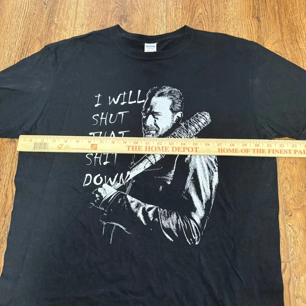 The Walking Dead Negan I Will Shut That Down Shirt Mens XL Black Gildan Tee - Picture 4 of 7